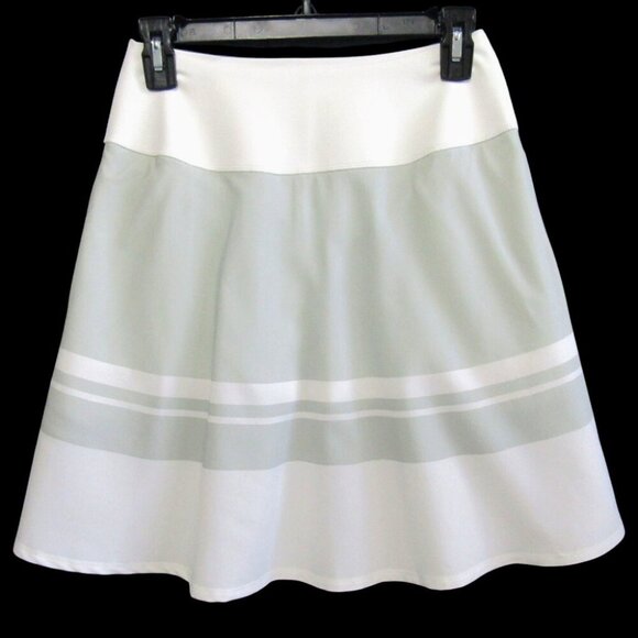 Puma Pwrshape White Gray Stripe Skort Skirt Size S Golf Tennis Pickleball New - Picture 1 of 14